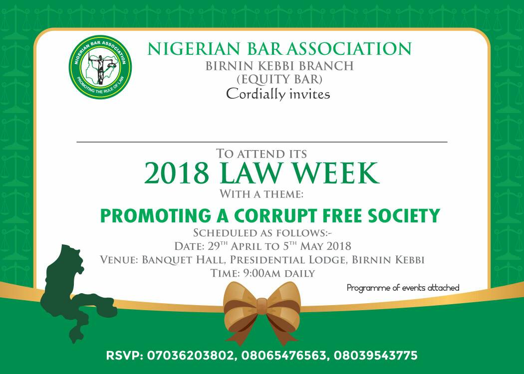 NBA Birnin Kebbi Law Week: For a Corrupt-Free Society, NBA Development Fund, Lawyers/Magistrates Match and More