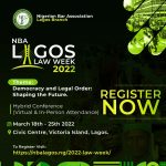 [Register Now] NBA Lagos Branch Law Week Holds from March 18th - 25th, 2022