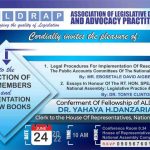 [Invitation] Induction of New Members of the Association of Legislative Drafting and Advocacy Practitioners and Presentation of New Books