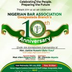 Awards of Excellence on Eminent Nigerians, Members as NBA Gwagwalada Branch (the Eagle Bar) Clocks 10
