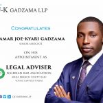 Lamar Joe-Kyari Gadzama Appointed as Legal Adviser of the NBA-Abuja YLF