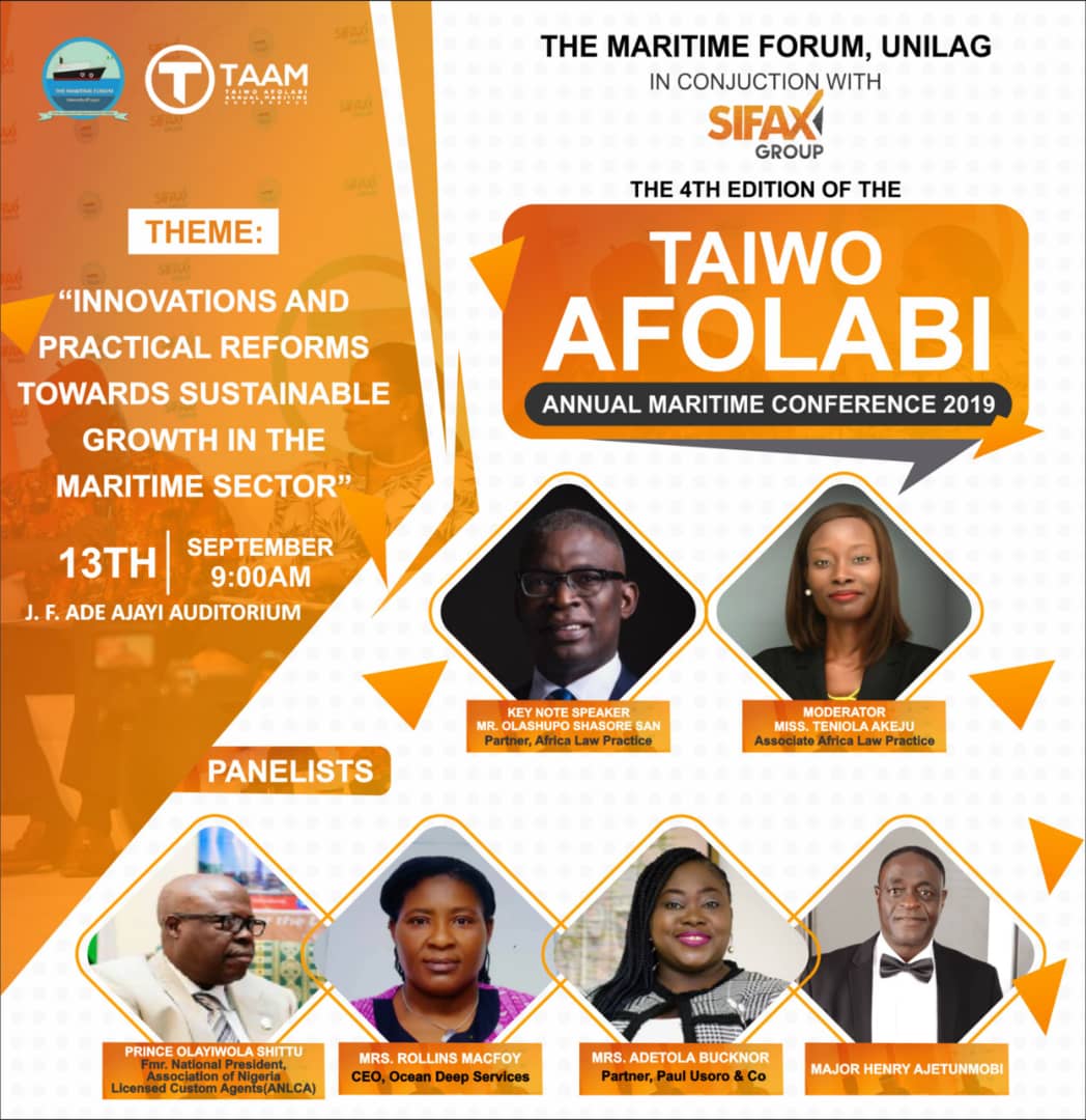 4th Taiwo Afolabi Maritime Conference Holds September 13| University of Lagos