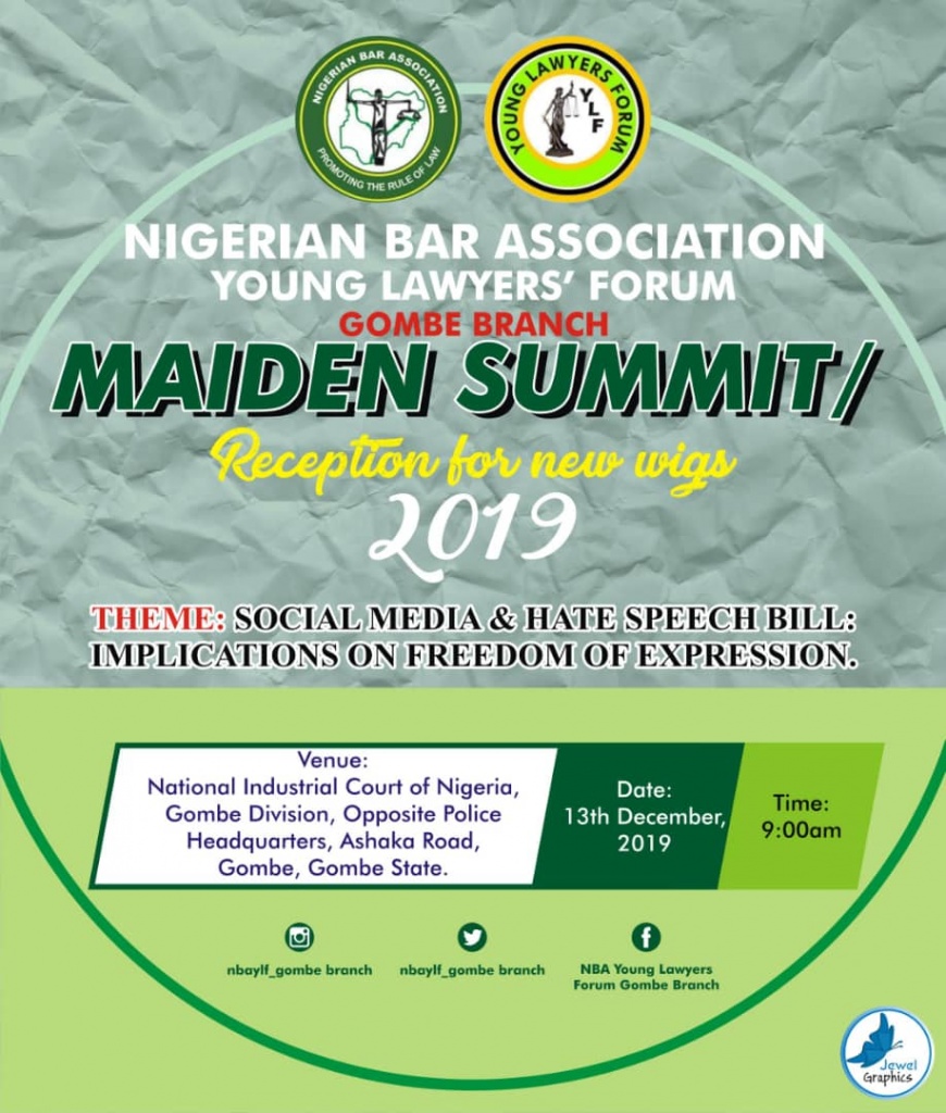 NBA-YLF Gombe Branch Set to Hold Maiden Summit, Reception for New Wigs| December 13, 2019
