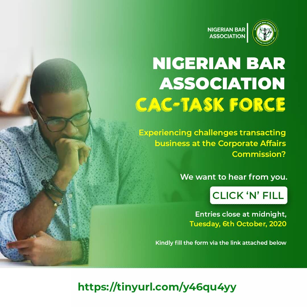 NBA CAC Taskforce is Conducting Online Survey of Complaints Regarding Business Registration and Related Matters
