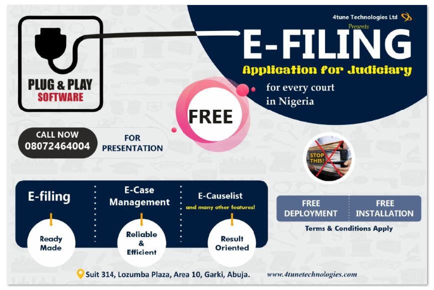 ICT Firm Launches FREE e-filing Software for every Court in Nigeria