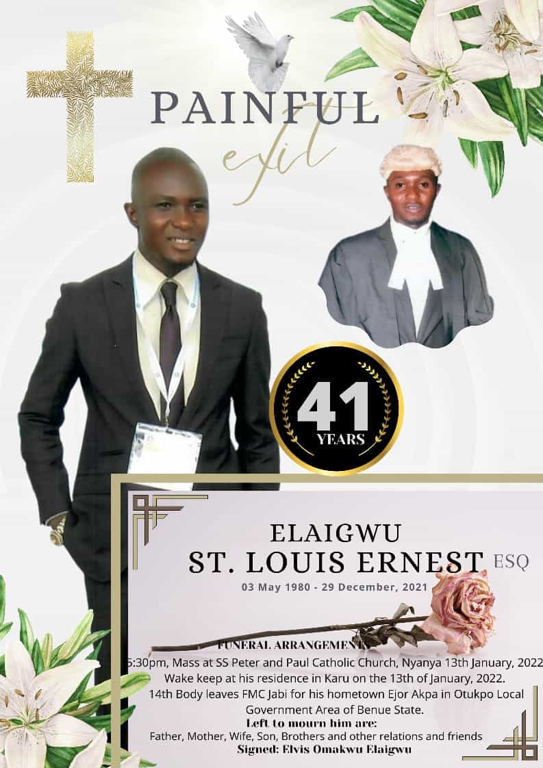 The Budding Light on Our Candle has Gone out; Tribute to a Brother and Colleague, St-louis Elaigwu Esq.