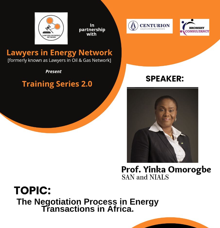 Day 1 of the Lawyers in Energy Network Training Series 2.0 [Register, Attendance is Free]
