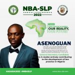 Asenoguan Osamuede Isobomuwa, Candidate for NBA General Secretary Bids SLP Delegates Safe Travels Back Home